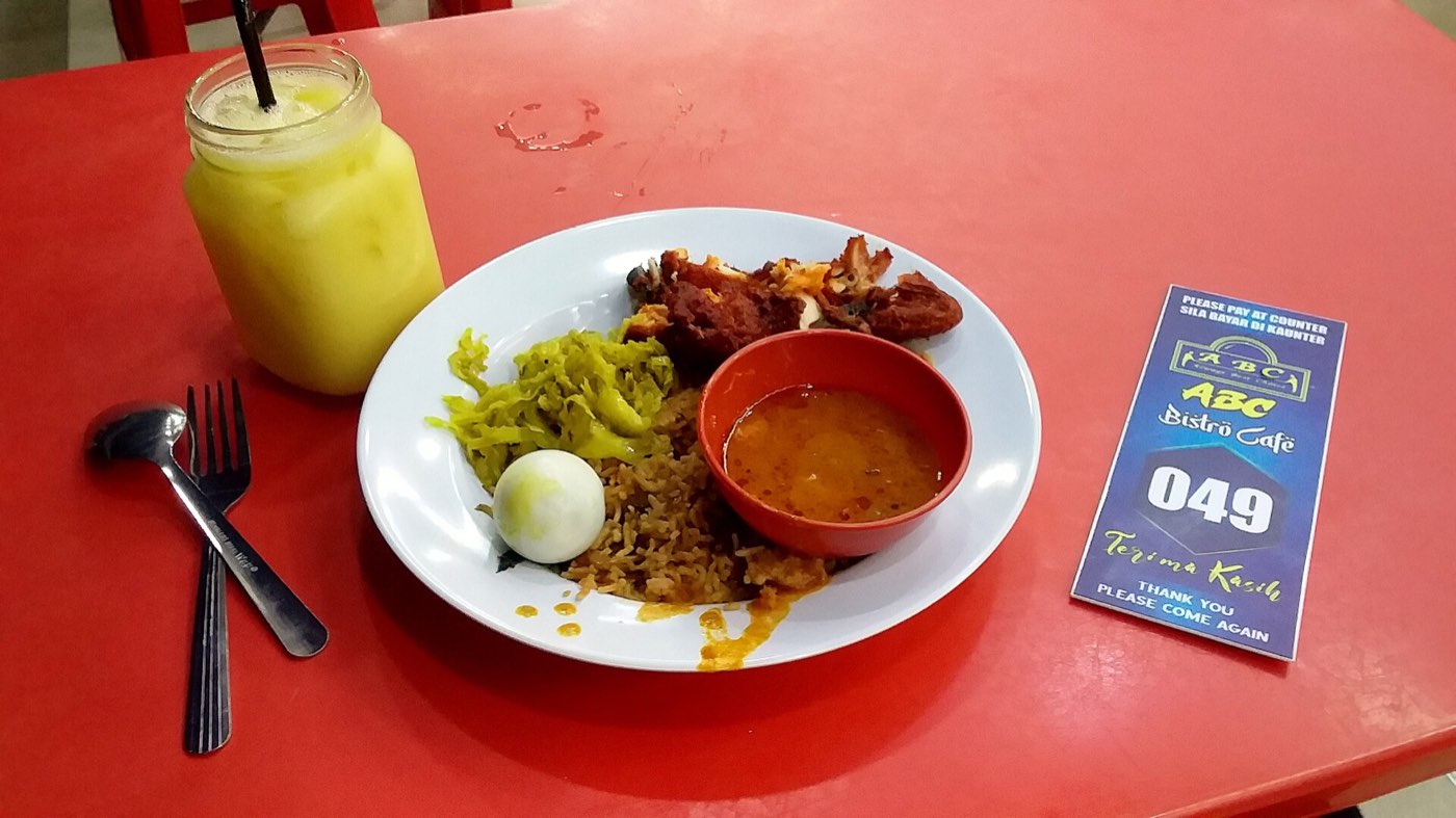 A plate of nasi lemak, Malaysia's national dish