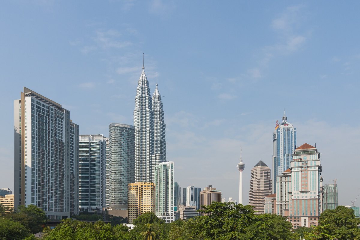 Menara Kuala Lumpur on its forested hill above the city